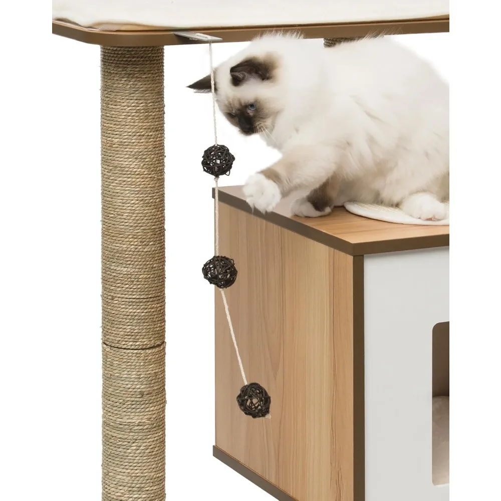 Cat Tree Tower for Indoor, Erfect for Climbing, Scratching and Play, with Condo, Toys, Sisal Cat Scratching Post