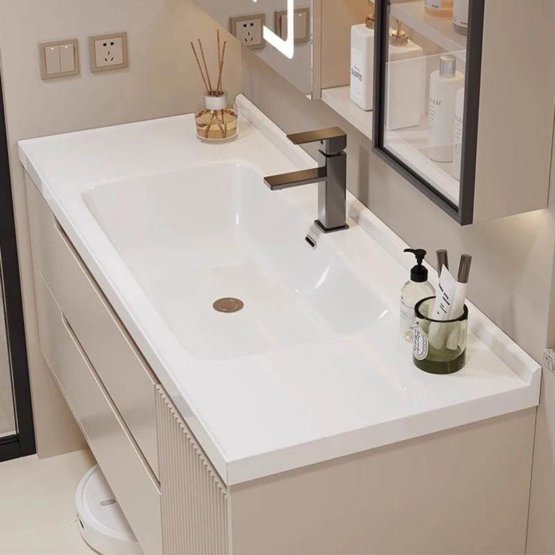 White Wooden Bathroom Cabinet Modern Classic Space Saver Drawer Bathroom Cabinet Storage Mirror Mobiletto Bagno Home Furniture
