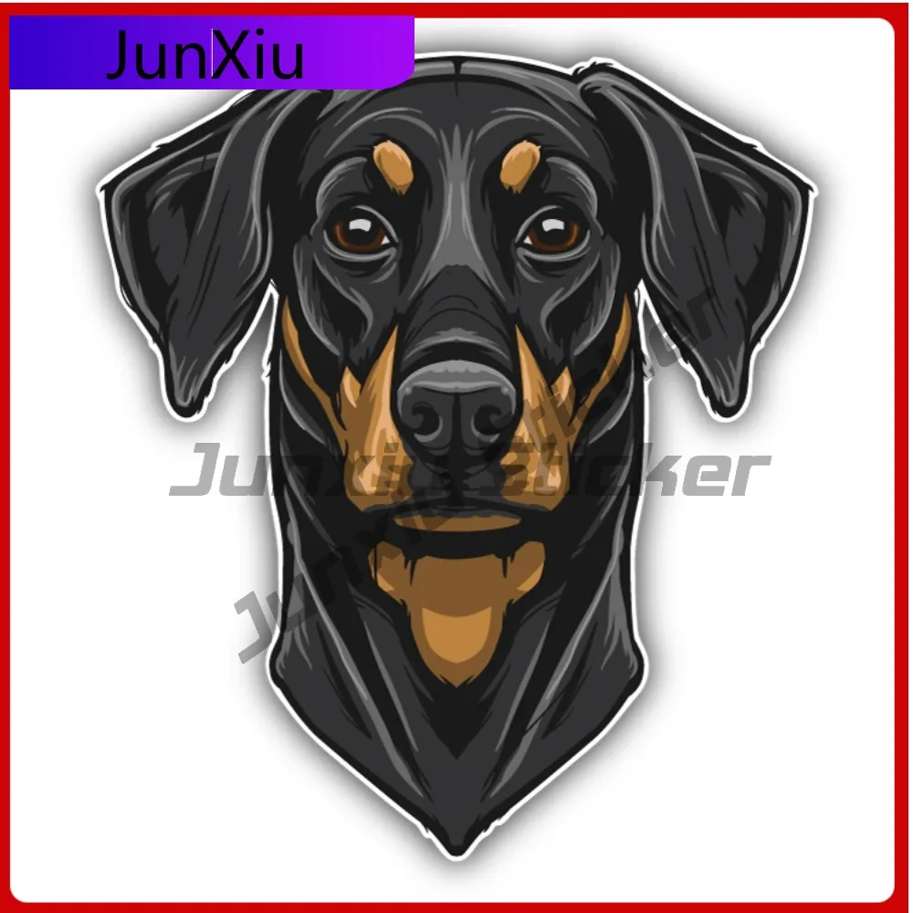 

Doberman Pinscher Head Cute Limited Vinyl Creative Window Decal Decoration Waterproof Car Laptop Bumper Auto Exterior Gift