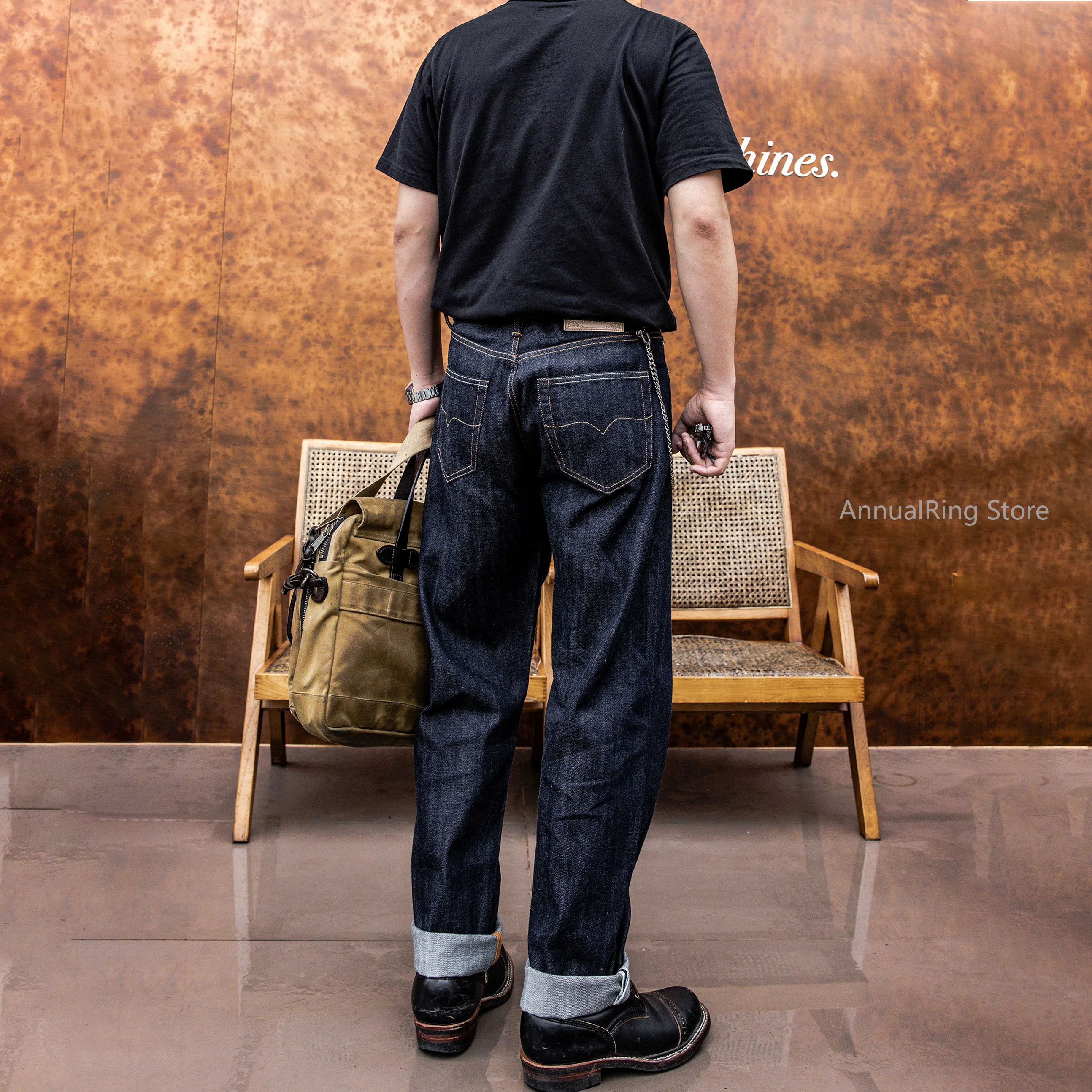 Red Tornado กางเกงยีนส์ผู้ชายฤดูร้อนบาง 55501 หลวมตรง Selvedge DENIM กางเกงยีนส์ 11OZ ผ้าฝ้าย 100% ดิบ DENIM กางเกง