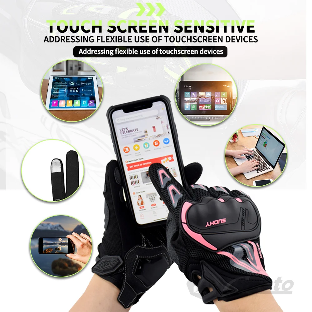 Suomy Shockproof Summer Breathable Mesh Motorcycle Racing Gloves Touch Screen Off Road Motorbike Riding Gloves Guantes Moto XXL