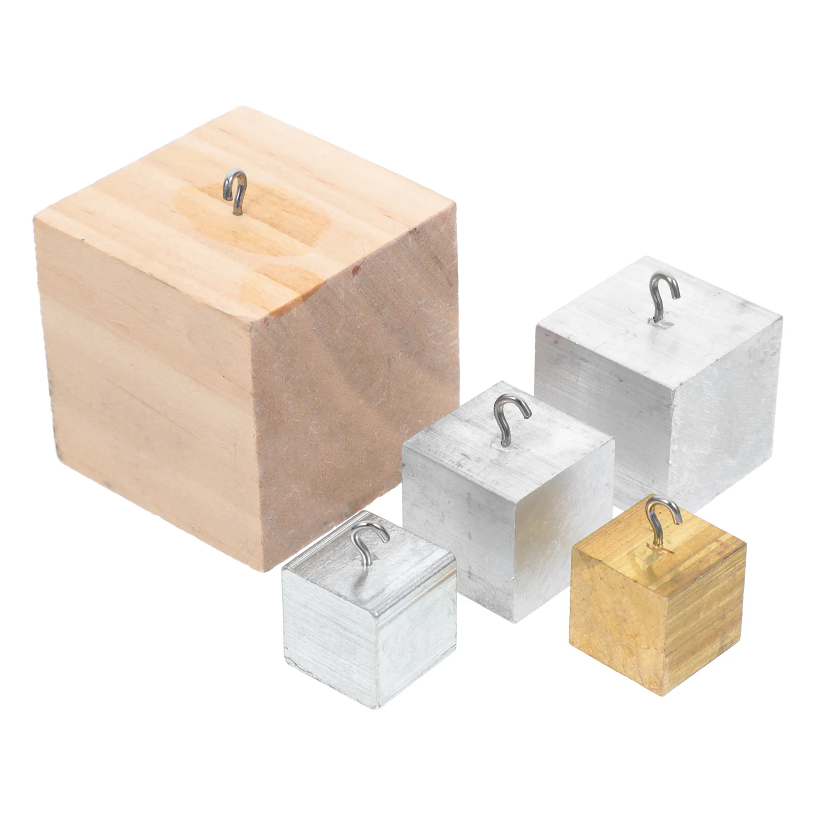 

5 PCS Cube Group Square Cubes Scientific Experiment Instrument Gravity Density Equipment Wood Physics for Investigation