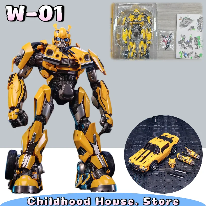 Transformations-Spielzeug W-01 W01 Bee Huang Xiaozai Big Bee HXZ Autobot Actionfiguren Spielzeug mit Innenrahmen aus Legierung Sammlerstücke Geschenke
