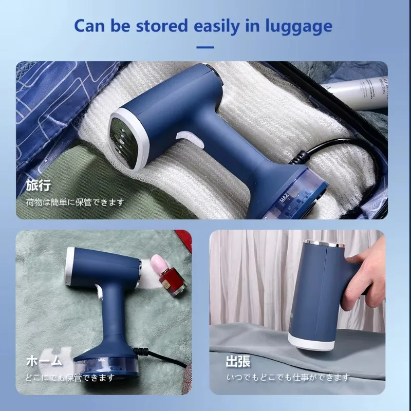 مكواة بخار للملابس المحمولة باللون الأزرق، مكواة بخار منزلية