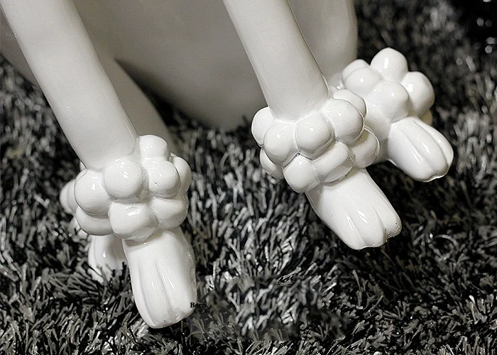 Pudel-Hunde-Skulptur, Tier-Hundestatuen, nordische Raumdekoration, kreative Kunstwerke, Ornamente, Heimhandwerk, Bodendekoration, individuell – Detail 13