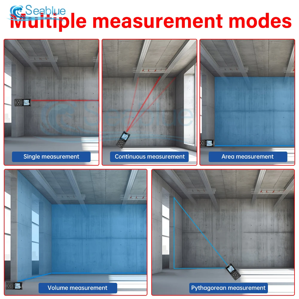 Laser Distance Meter 40M 50M Rangefinder Tape Range Finder Measure Device IP54 Digital Ruler Test Tool