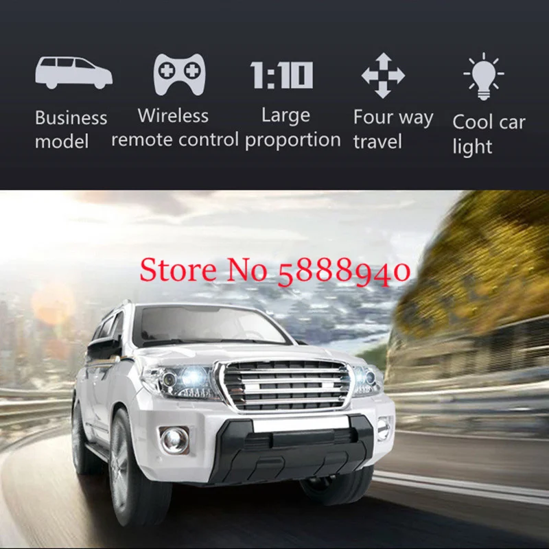 1: 10 Large Simulation Interior Business Remote Control Car Vehicle 4CH 42CM LED Lighting Remote Control Business Car Kids Toy