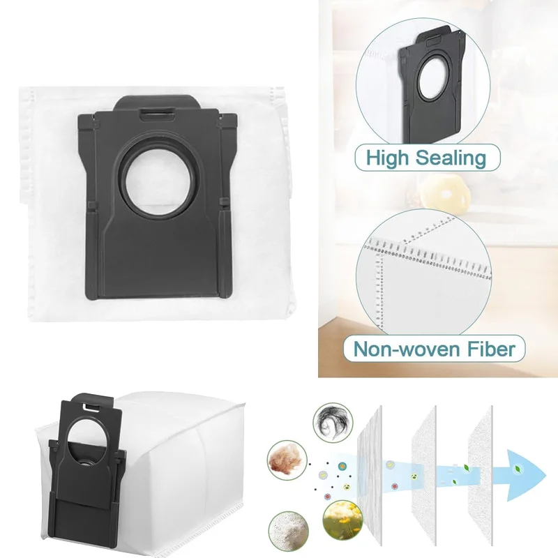 أكياس غبار لـ Dreame L20/X40/X50 Ultra Complete، L10s/L10/L40s/L10s Pro/L40/L50 Ultra، لأجزاء Mova E30 Ultra/P50 Pro Ultra