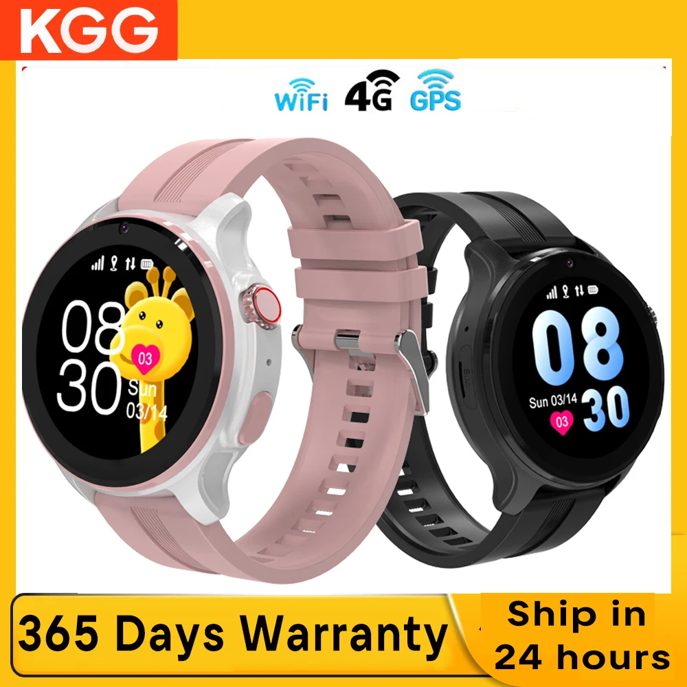 4G Student Smart Watch Video Call Phone Watch with Rotate Button Children Watch SOS Call Back Monitor Pedometer Voice Chat.