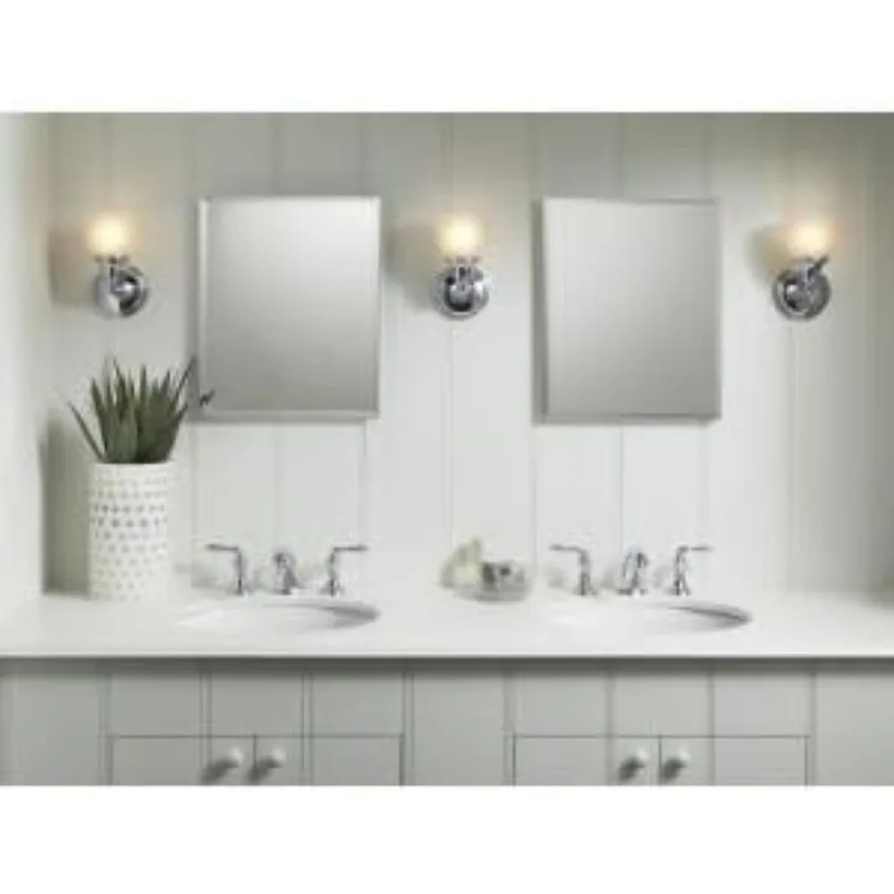 Remodeler Aluminum Single-Door Medicine Cabinet with Mirrored Door, Bathroom Medicine Cabinet with Mirror and Beveled Edges