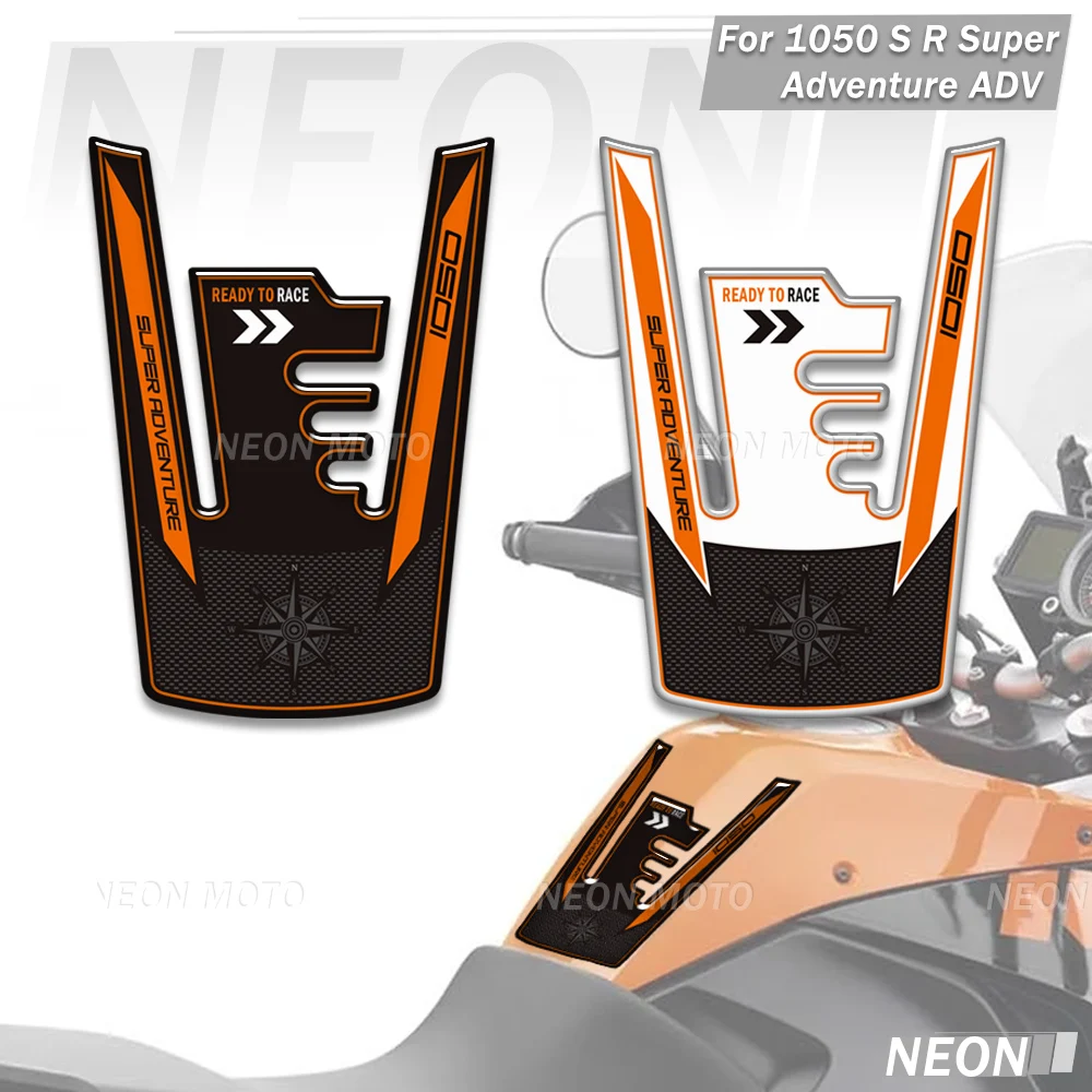 

For 1050 S R Super Adventure ADV Motorcycle 3D Tank Pads Stickers, Anti-Slip Side Grips Gas Fuel Oil Knee Protector Decals Kit