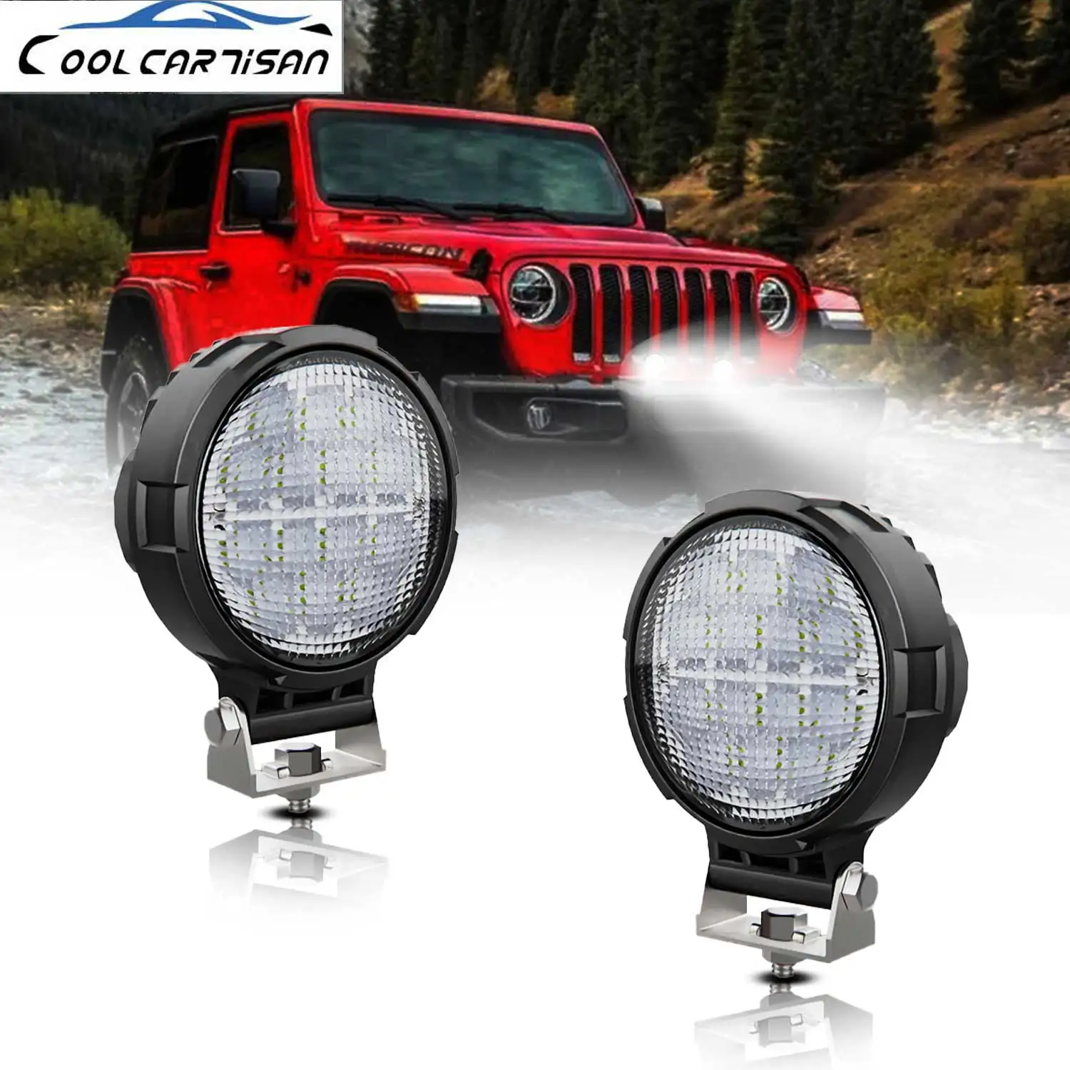 Additional Power Light for Car Round Flood Light Led Bar Fog Light 360W 12v LED Lighting Work Light 24V Off -road SUVs/ car