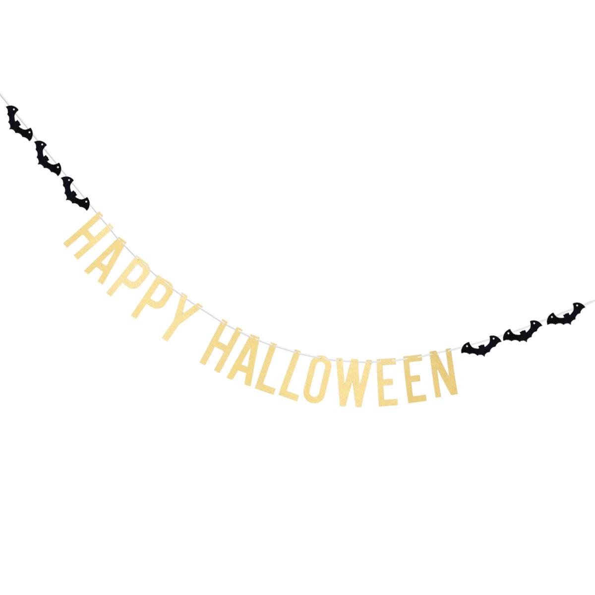 

6pc Glitter Halloween Banner Party Decoration Diy Paper Wall Hanging For Festival Home Outdoor Event 130Cm