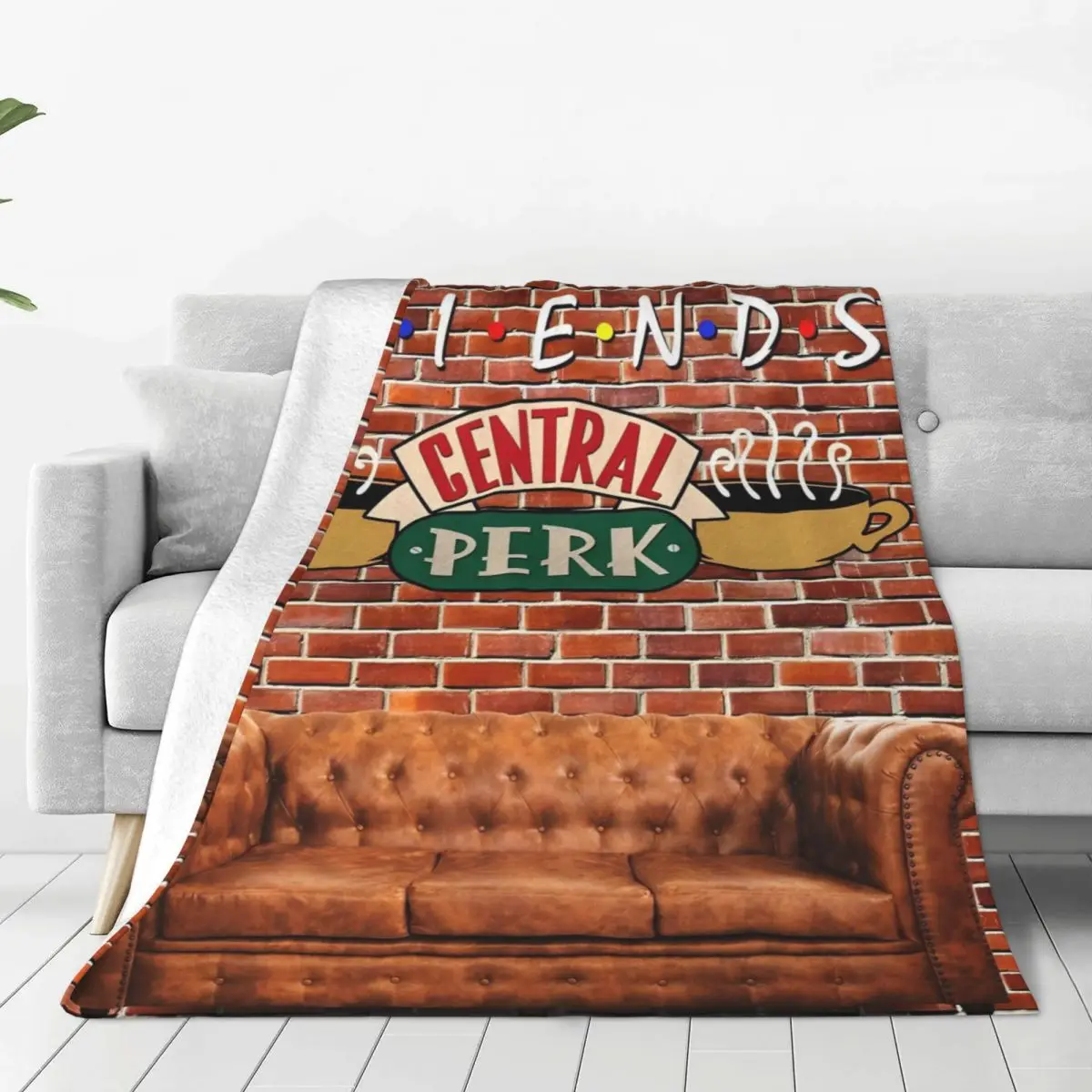 Friends TV Show Series Warm Blanket Cartoon Central Perk Travel Plush Throw Blanket Funny Home Decor Flannel Bedspread Bed Cover