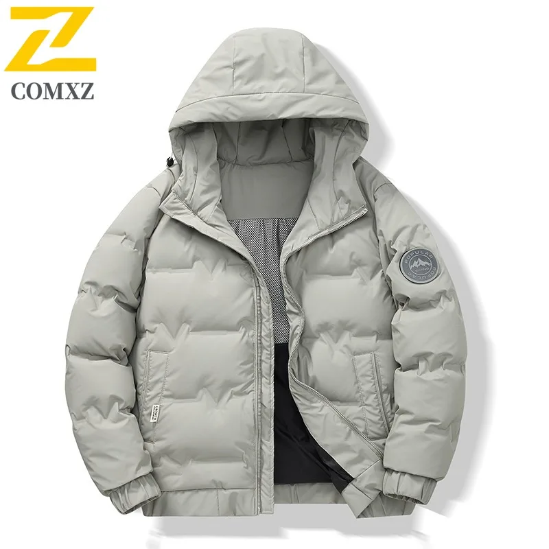 COMXZ سترة منتفخة دافئة للرجال سميكة متعددة الاستخدامات عالية الجودة سترة ثلجية غير رسمية ملابس شتوية بسيطة للشارع #1