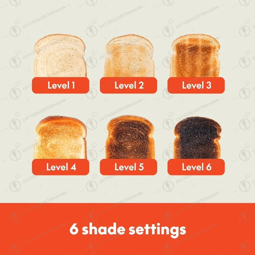 محمصة خبز حديثة مدمجة بشريحتين، فتحات طويلة بطول 10 بوصات مع أزرار إعادة التسخين/الإلغاء و6 إعدادات لأي مطبخ