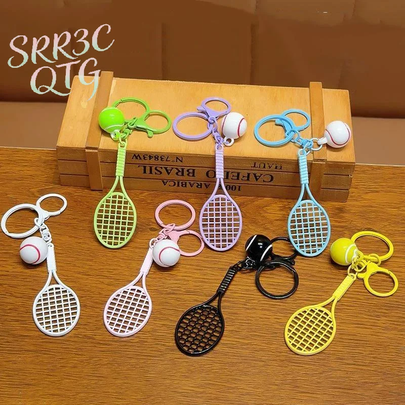 Mini Keychain Tennis Party Favors Tennis Ball Key Ring Tennis Bag Pendant Sports Keychain For Boys Girls School Carnival Reward