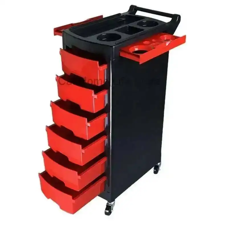Tools Salon Chair for Trolley Hair Hairdressing Cart Beech Make Up Cosmetic Wheels Rolling Utility Furniture Professional Beauty