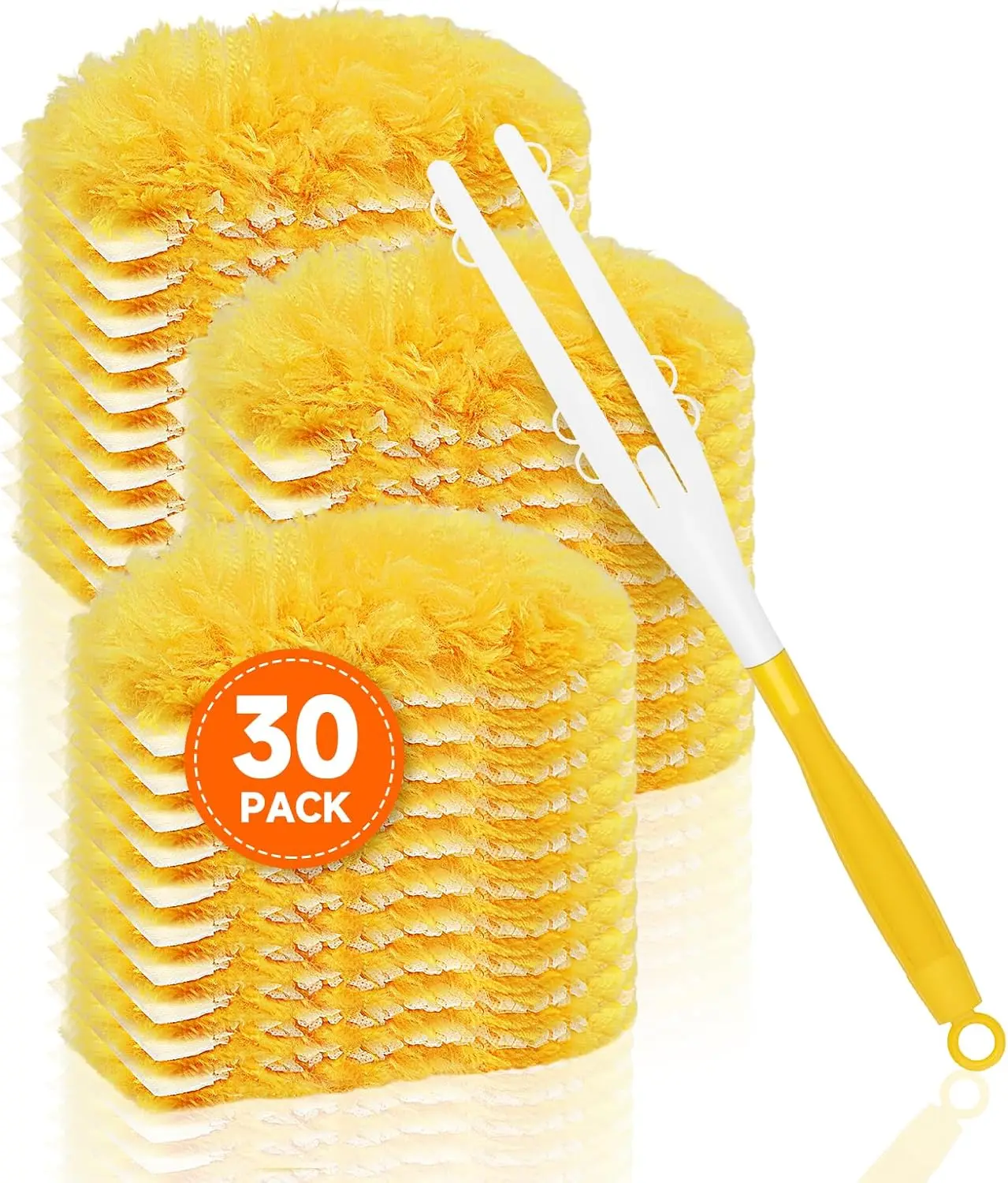 

30 Count Duster Refills with 1 Handle - 360° Multi-Surface Cleaning Kit for Ceiling Fan, Blinds, Furniture