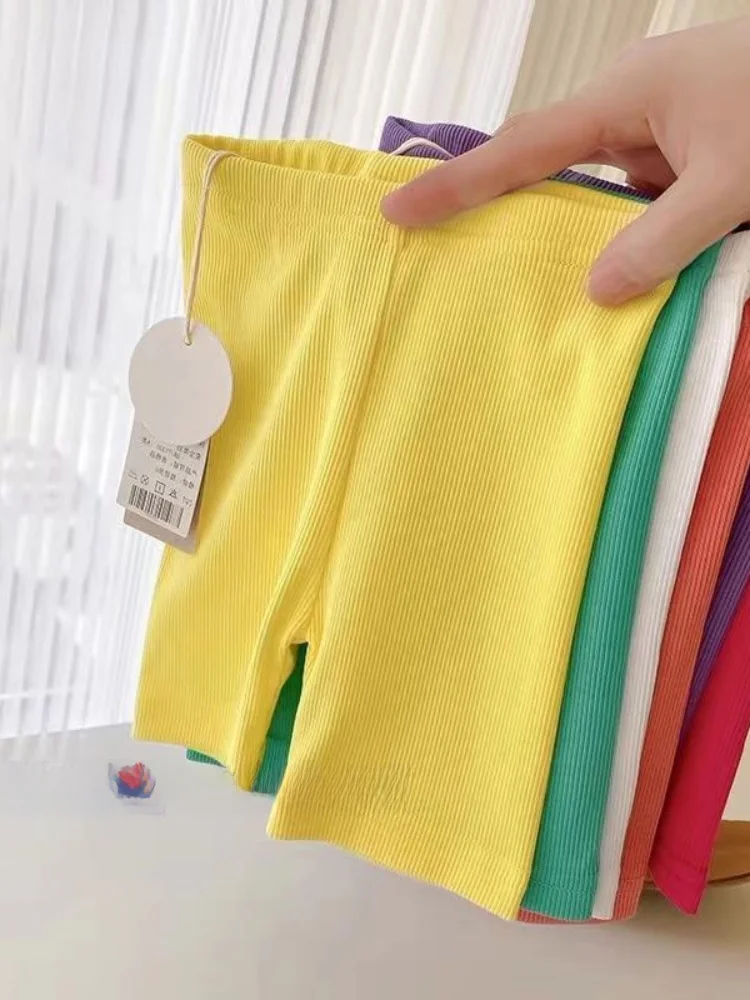 Summer New Sle Girls ark Skin Se Pants Five-Quarter Comfortable orts Versatile Cute Candy Color Trendy Baby Clothes