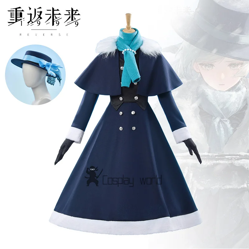 

Game Reverse:1999 Cosplay Costume Vertin Winter Plush Cloak Dress Uniform Female Halloween Carnival Party Activity Clothing New
