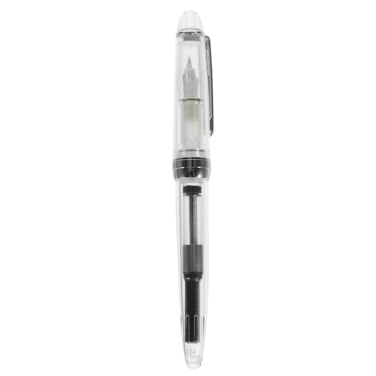 Ink Absorber Fountain Pen Acrylic Transparent Comfortable Compact Fountain Pen for Writing Calligraphy Office Use