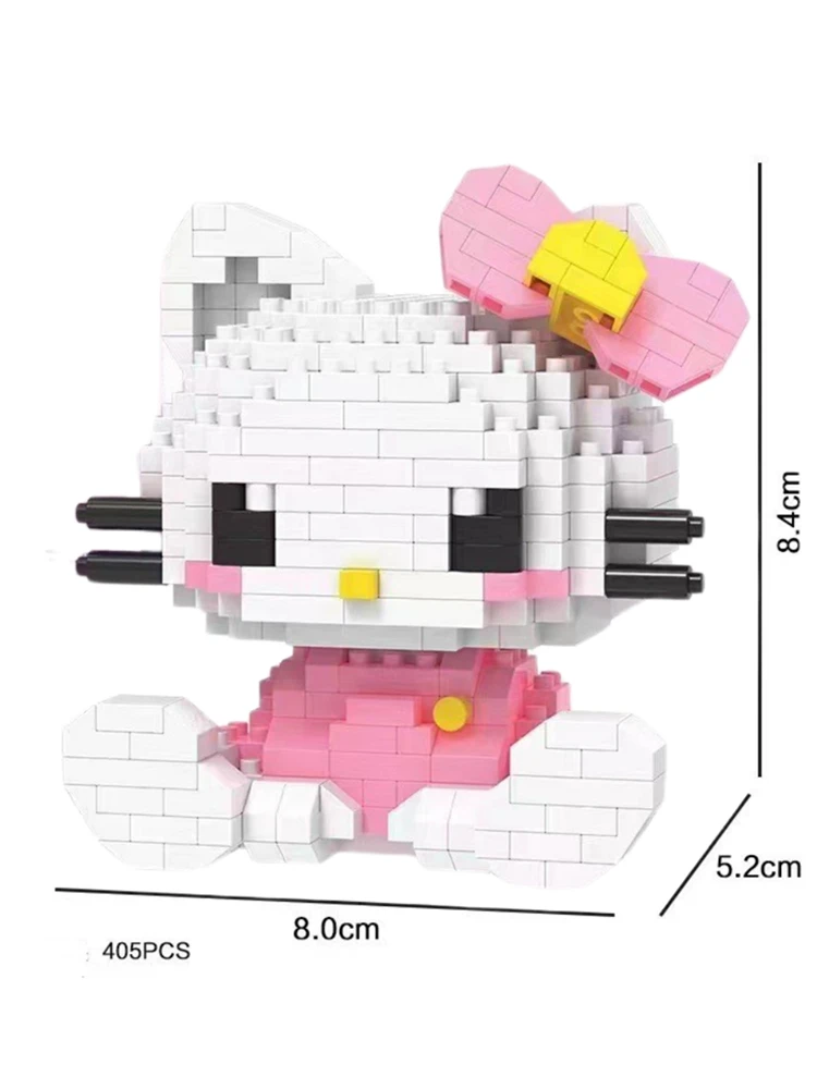 Cartoon Anime Sanrio Kawaii Kuromi Spons Kurome Blokken FunnyJoy Muis Bouwstenen Pop Speelgoed Kinderen Verjaardagscadeau - afbeelding 2
