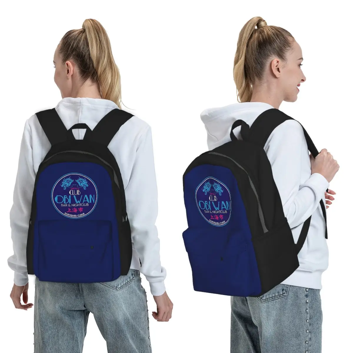 Club Obi Wan Backpack Student BookBag Children School Bag Computer Shoulder Bags for Men Women