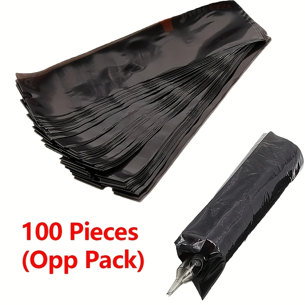 Sterile Disposable Tattoo Sleeves - 100pcs Universal Fit Barrier Covers for Machine & Cord Protection.