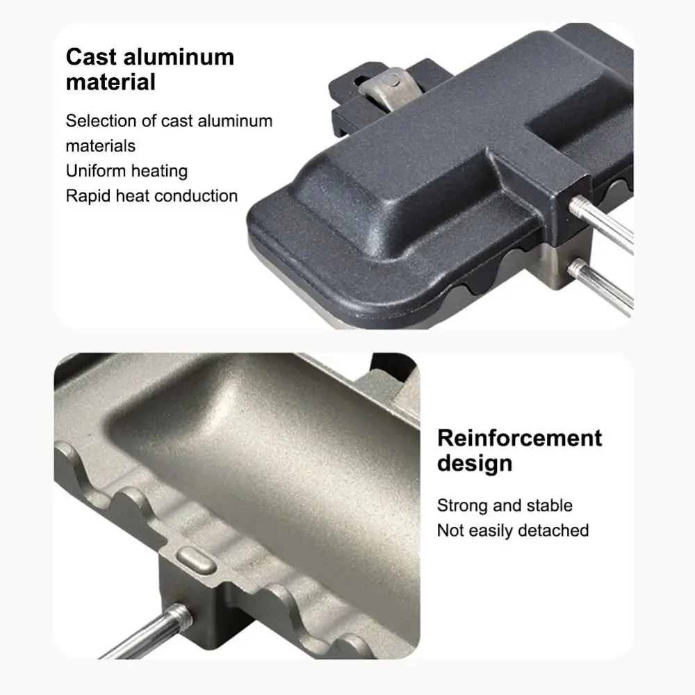 

Rectangular Sandwich Baking Pan Long Handle Double-Sided Sandwich Maker Detachable Non-stick Coated Sandwich Fry Pan