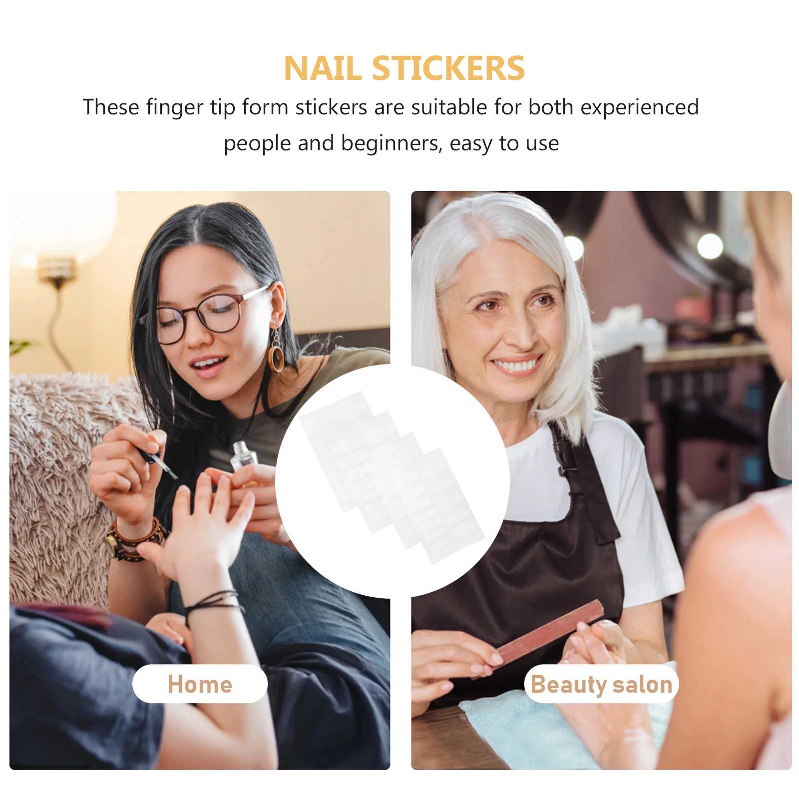 

4 Sheets French Nail Form Stickers Silicone Finger Tip Forms for Easy French Manicure Nail Art Stencils Decorations Kit