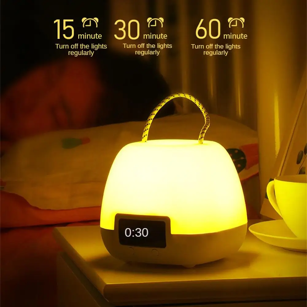 Lampe de bureau portable et créative, horloge de table multifonctionnelle, éclairage variable, USB, questionUSB