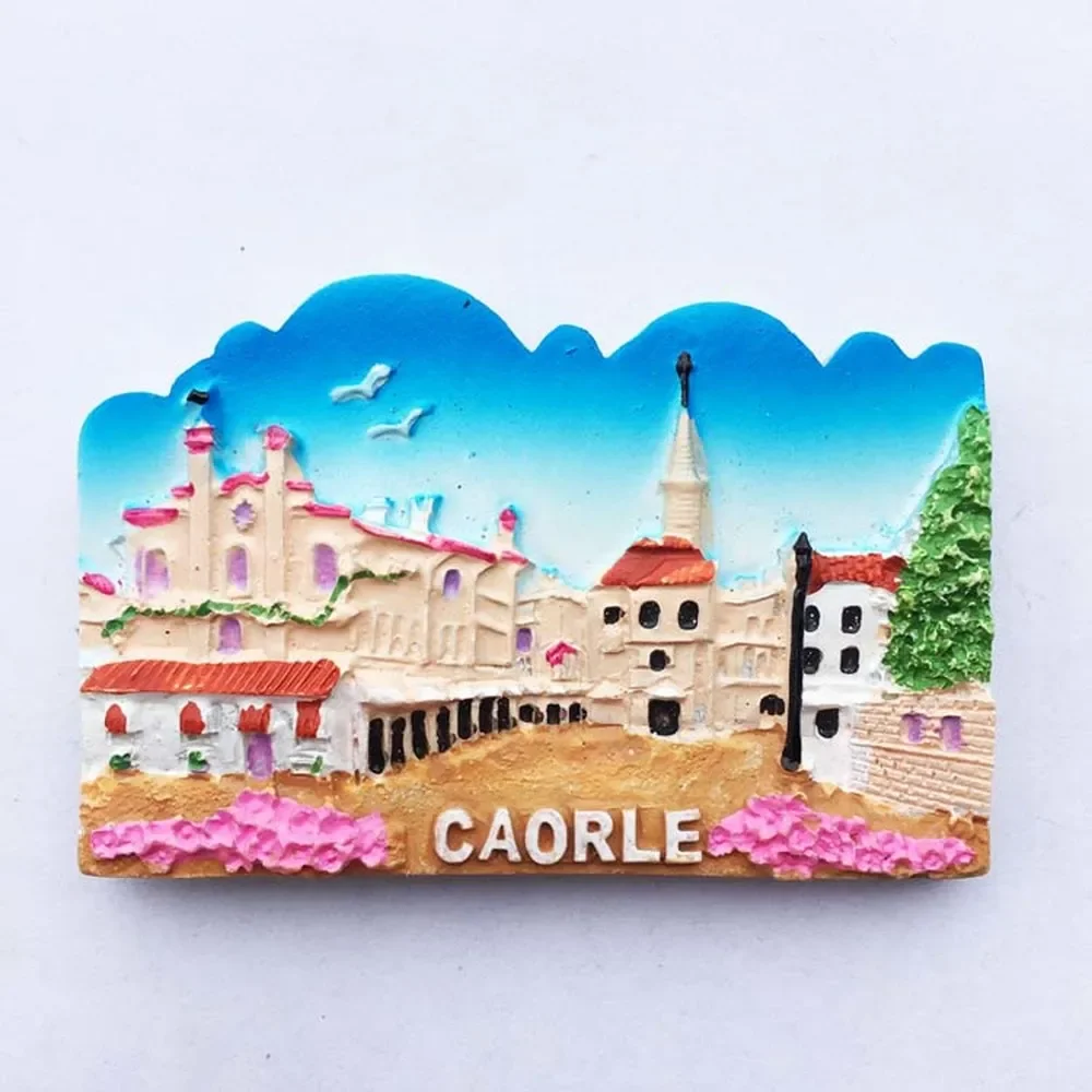 3D Resin Italy Adriatic Sea Caorle City Street View Tourist Souvenir Fridge Magnet Refrigerator Magnetic Stickers Home Decor