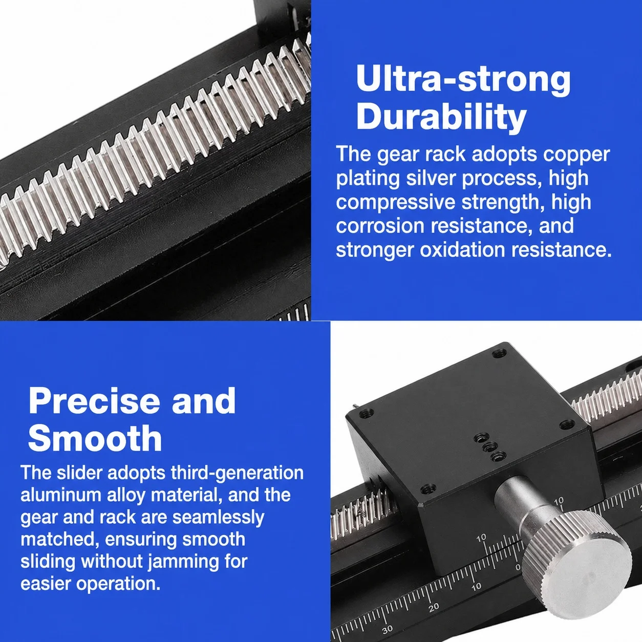 Vertical Dovetail Z-Axis Manual Lift Slide Stage Rack-and-Pinion Fine Adjustment Platform