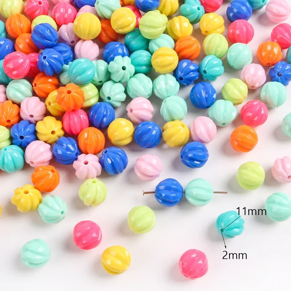 

20pcs 11mm Acrylic Pumpkin Beads Spacer Bead for Bracelet Necklace Earrings Keychain DIY Halloween Jewelry Making Accessories