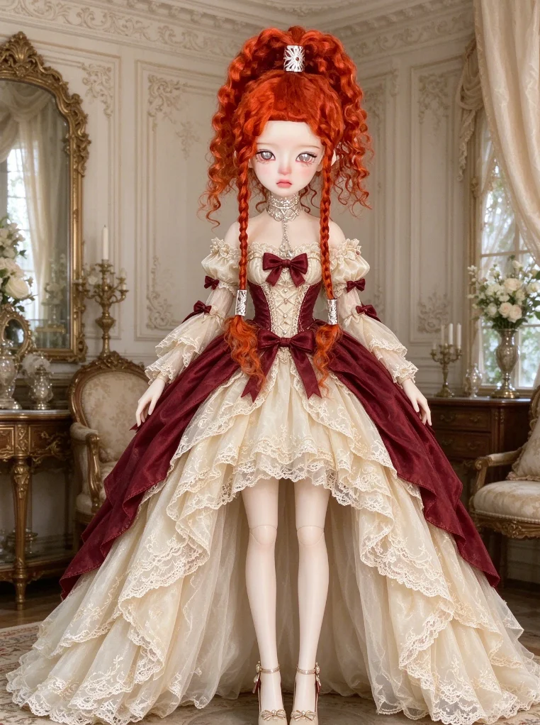 Hair for doll double braid doll hair, BJD accessories tangerine color 1/4 1/6 BJD doll mohair wig free shipping​
