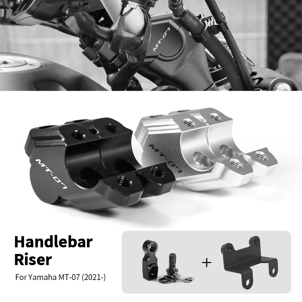 Motorcycle Handlebar Riser Drag Handle Bar Clamp Extend Adapter For Yamaha MT-07 MT07 MT 07 2021 2022 2023 -