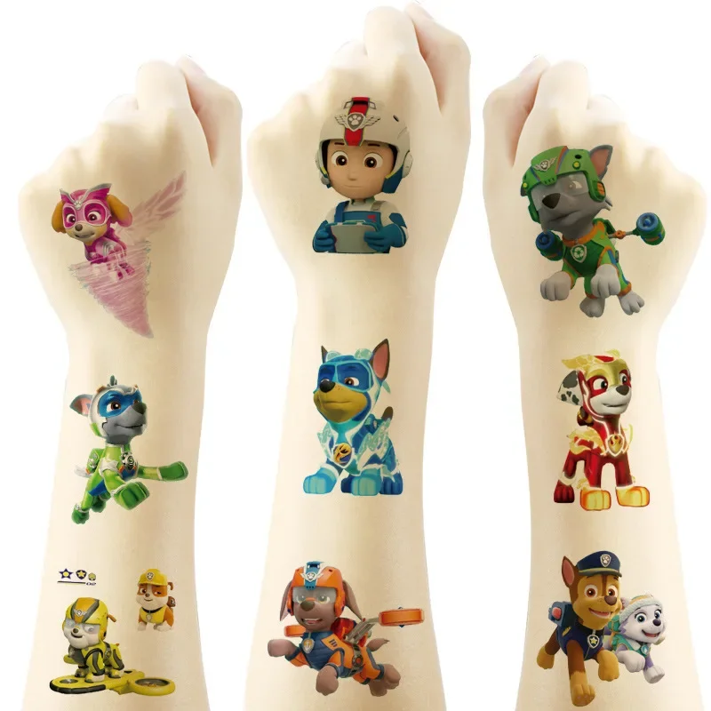 20pcs Paw Patrol Toys Tattoo Stickers Anime Pet Dog Model Doll Chase Marshall Rocky Cute Cartoon Children Stickers Gifts