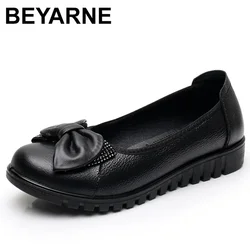 Woman's Flats Loafers Shoes Soft Genuine Leather Casual Shoes Big Size 35-42 Mocassin Boat Shoes for Women Hook Loop de mujer