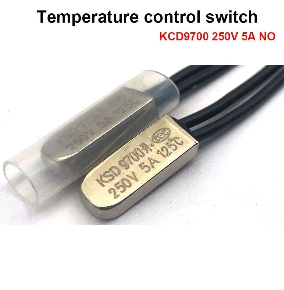 5PCS Temperature control switch KCD9700 normally open normally closed 5A metal thermal protector/temperature controller 40-105De