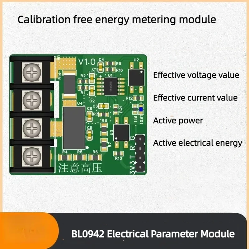 220V AC Voltage Current Power Collection Charging Pile BL0942 Power Metering Module Serial Port Output Zero Crossing