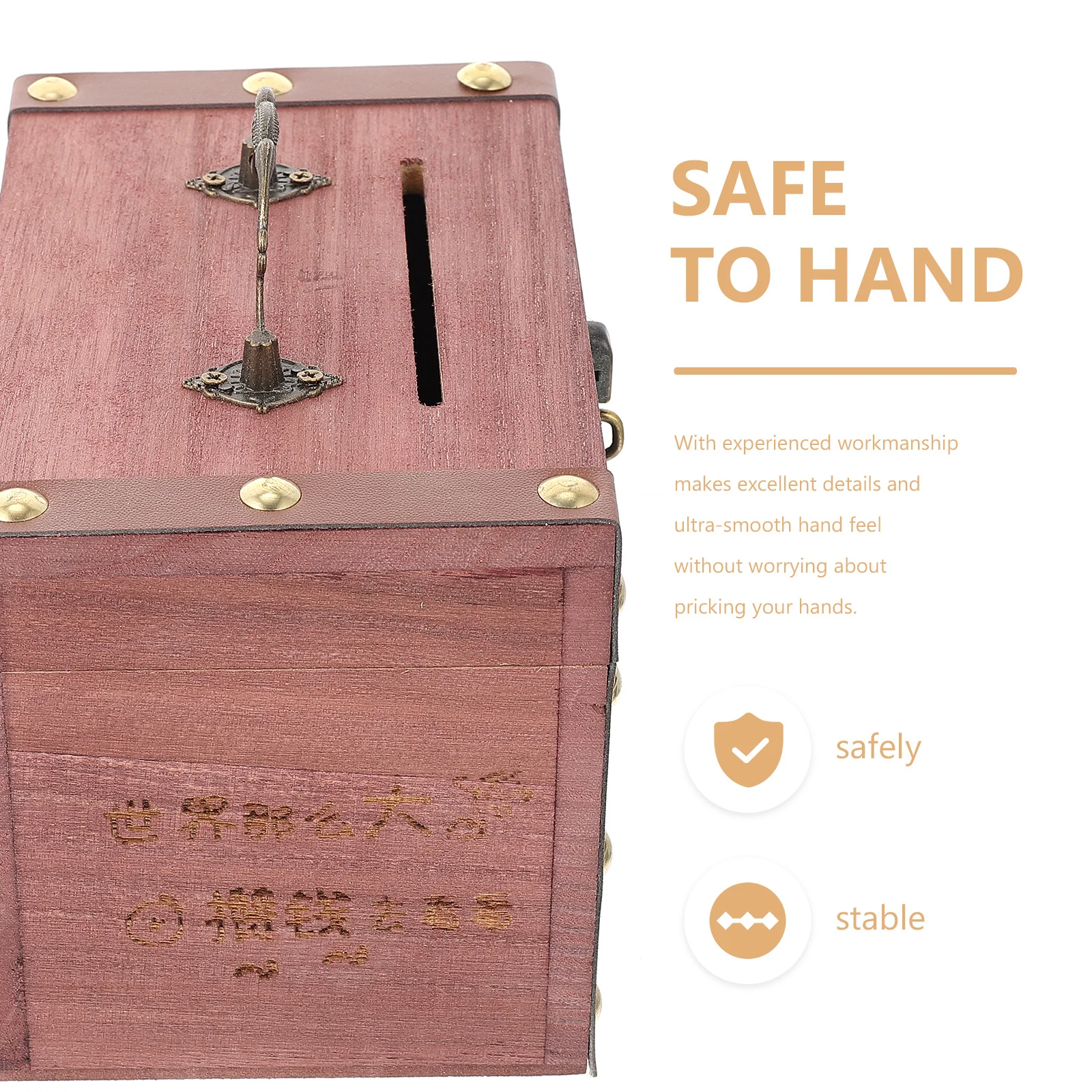 

1 set Wooden Storage Box Mini Money Case For Jewelry Ring Holder Retro Handheld Organizer Sundries Container Home Decor