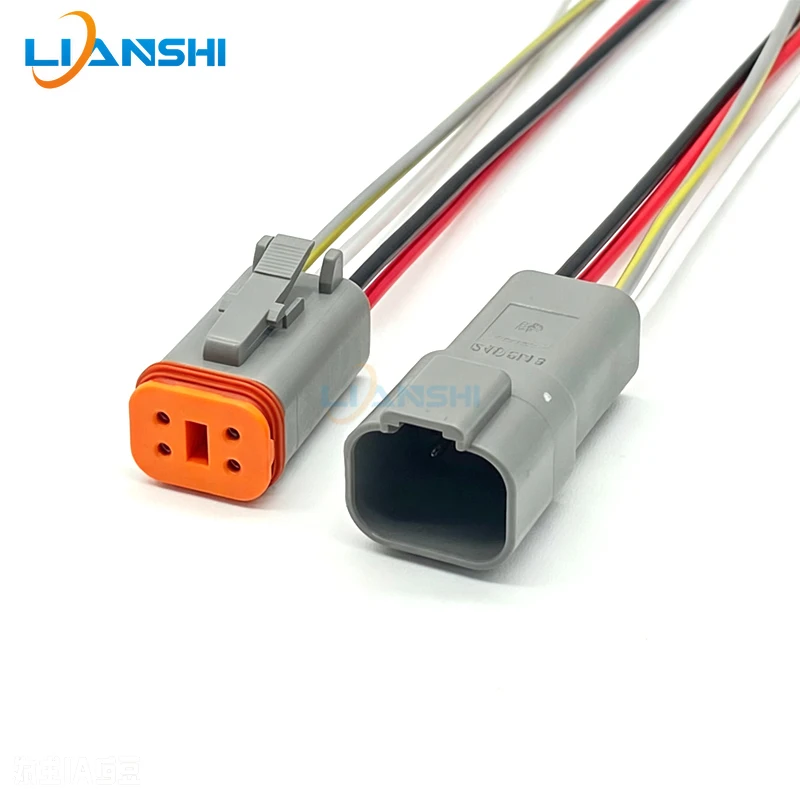 4Pin DT06-4S DT04-4P DT Sealed Connector Kit w/Terminals For Car LED Light Bar Truck Off-Road Work Fog HD Car Harness Kit Set +s
