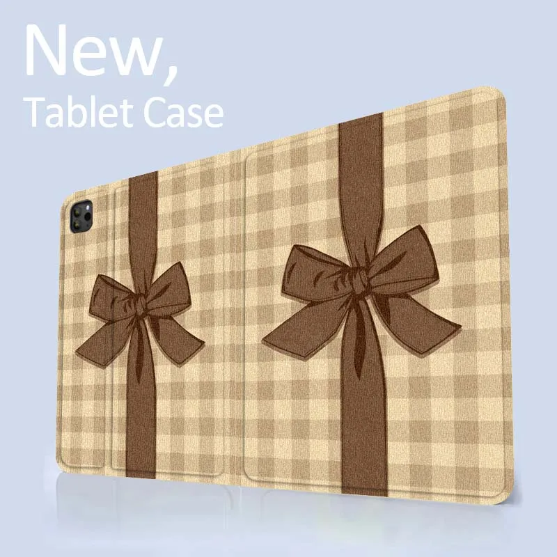 Vintage-Bowknot-Muster für iPad Pro 7 8 9 Gen 2 11 13 5. 6. 10. 11. M5 M4 12.9 10.9 10.2 Zoll 2024 2025 Tablet-Hülle