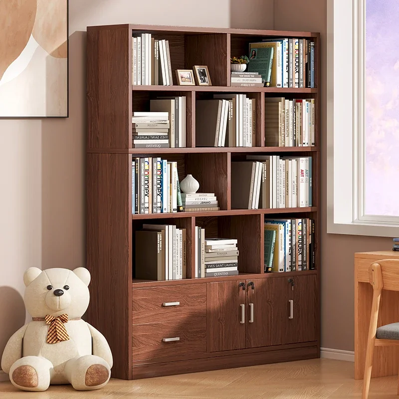 

Bookcase, locker integrated against the wall with door, floor shelf, living room display shelf, household cabinet, simple