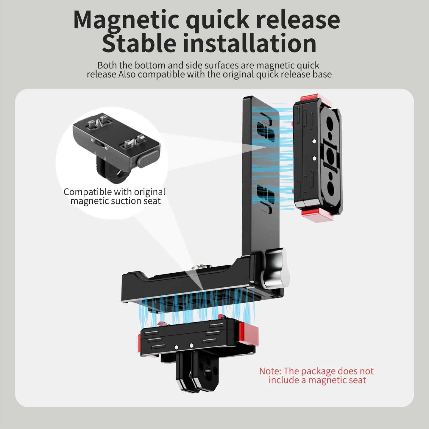 Bgning Quick Switch Horizontal-Vertikal-L-Halterung für Insta360 X6 X5 X4 Air 360 Kamera-Basis Dual-Kaltschuh-Erweiterungskit – Detail 8