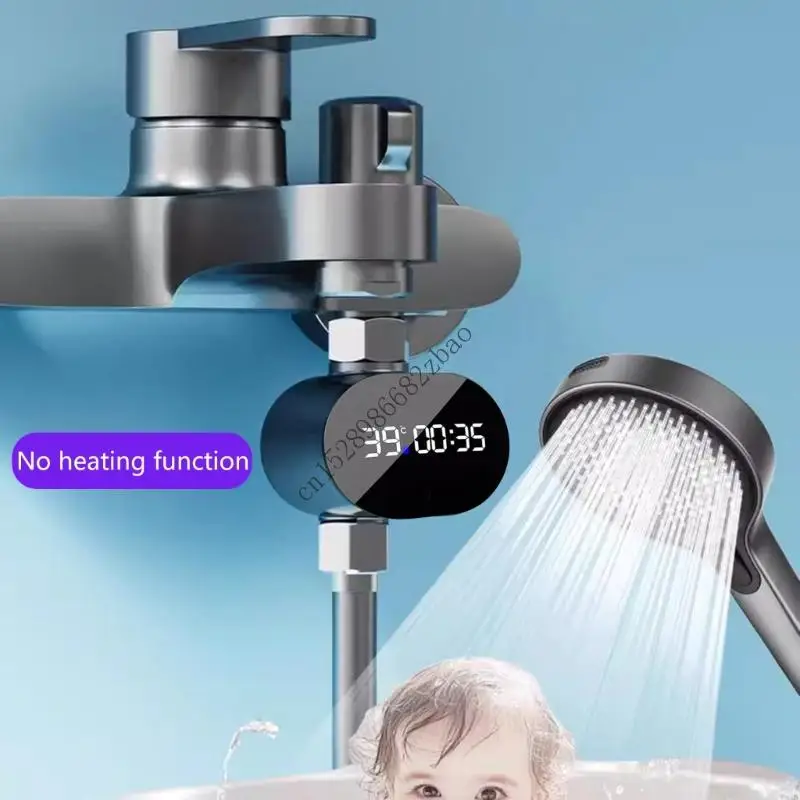 H7EA Universal DN15 Compatible LED Water Temperature Display Timer Easy installs for Most Home Shower Systems Safety Focused