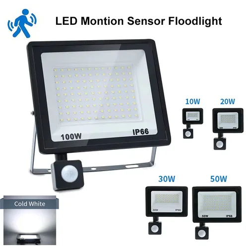 야외 LED 투광 조명 스포트라이트, LED 반사판 가로등, 벽 투광 조명, IP66 방수, AC 220V, 50W, 100W 