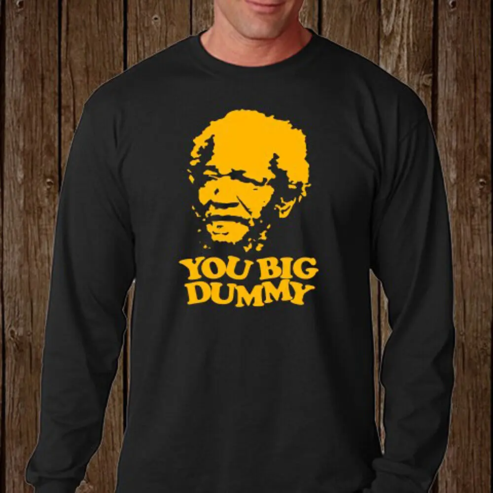 Sanford and Son Redd Foxx You Big Dummy S Long Sleeve Black T Shirt Size 2XL