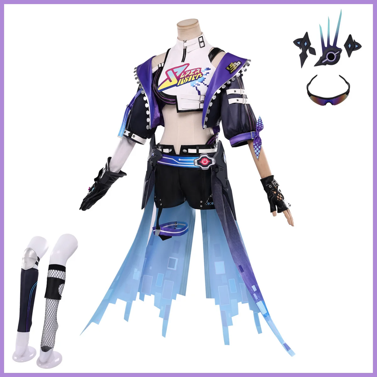 Game Honkai：Star Rail Silver Wolf LV.999 Cosplay Costume New Skin Battle Uniform Coat Shorts Wig Woman Sexy Carnival Party Suit view 4
